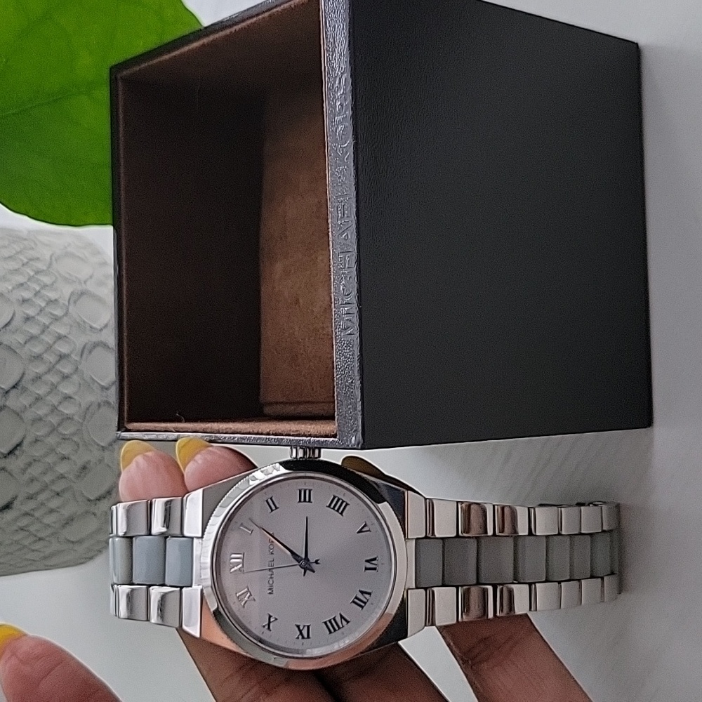 Silver & Blue Michael Kors Watch